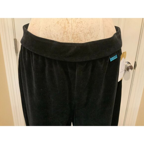 St. John Sport Black Velvet Pants W/ Elastic Waist, Size Small - Picture 2 of 7